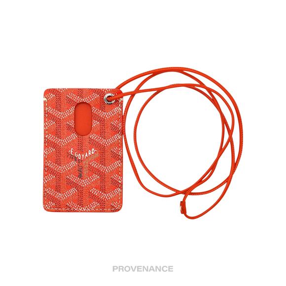 🔴 Goyard ID Lanyard Card Case - Orange Goyardine - Picture 1 of 11